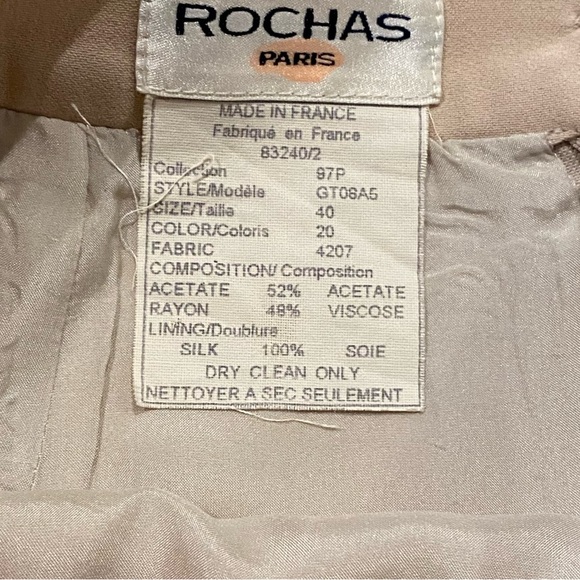 Rochas Vintage Pencil Skirt in Cream Size 4 - Picture 3 of 6